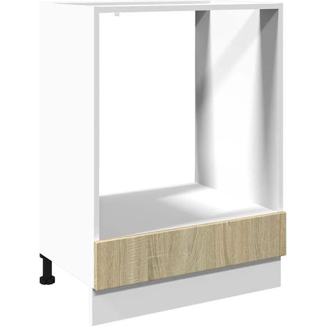 Mueble compacto para horno con espacio para microondas 60 x 46 x 81 cm fabricado en madera de roble Sonoma 020049690 (1/5)