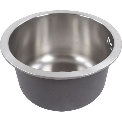 Mini d'évier de cuisine ronde bassin de barre en acier inoxydable avec ajustement de pipe de drainage de 30 cm de diamètre