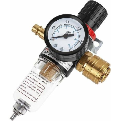 Unité de traitement d'air réducteur de pression 1/4 pouce Mopoint régulateur d'air comprimé accessoires de compresseur avec séparateur d'eau et raccords rapides pour filtres de compress (1/5)