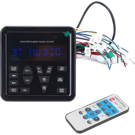 Lecteur numérique USB Bluetooth étanche multifonction pour voiture, yacht, salon, ATV, salle de bain (1/5)