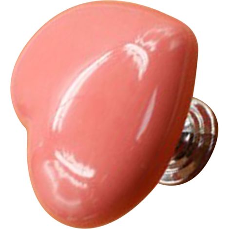 Bouton réservoir WC coeur massif plastique universel rose remplacement poussoir salle de bain (1/5)