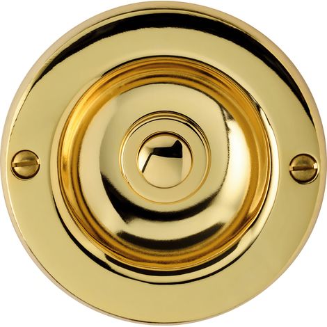 Sonnette filaire cloche acier doré brillant bouton doré
