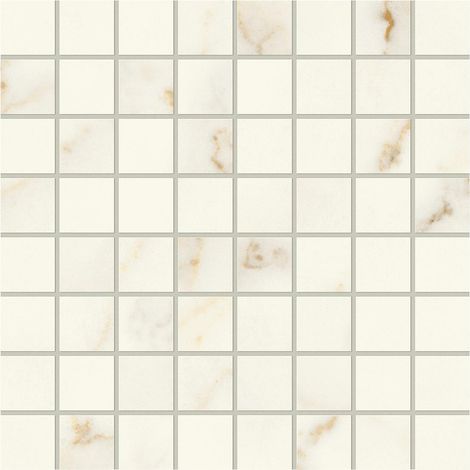Mosaïque effet Marbre Blanc Calacatta Divino 3,5x3,5 cm Quadra 30x30x0,9 cm Mat Montira - Sol et mur intérieur (vendu par carton de 0,9 m²) - RO'MA CARRELAGE
