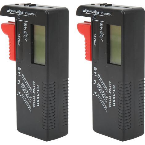 Lot de 2 testeurs de capacité de piles AA, AAA, 9V et 1,5V avec affichage numérique (1/5)