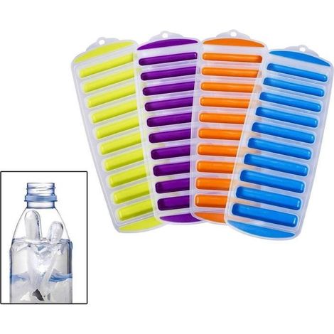 4 bac à glaçons pour bouteille d'eau, fond souple en silicone, démoulage facile, 4 couleurs, usage quotidien