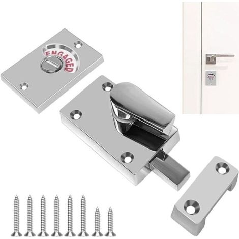 85 x 38 x 13 mm – Serrure de porte / Indicateur d'occupation – Cabine de toilettes – Acier inoxydable – Poignée avec indicateur d'occupation/confidentialité (1/5)