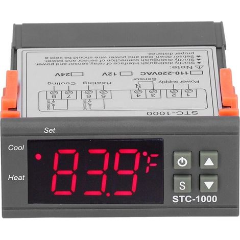 Controlador de temperatura digital, STC-1000, termostato multiusos para refrigeración y calefacción con NTC, controlador de temperatura (24 V) (1/4)