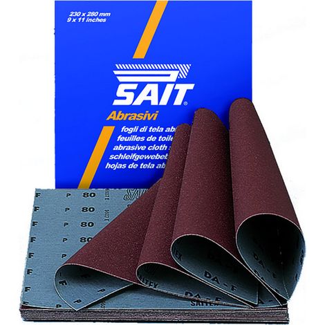 25FOGLI FOGLIO DI TELA ABRASIVA S-SAITEX DA-F mm. 230x280 grana 120