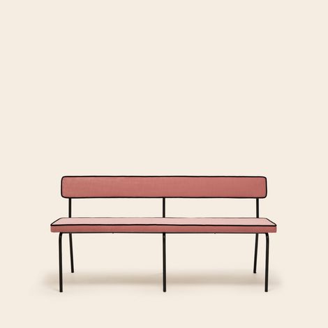 Banc en Velours uni Dalila et passepoil noir YSABEAU (1/4)