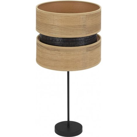 Lampada da Tavolo Alta Colet 1xe27 Nero/Legno Chiaro 61x30x30 Cm