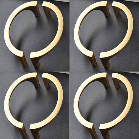 8 Poignées Armoire Modernes Dorées pour Tiroir, Quincaillerie Élégante (1/4)