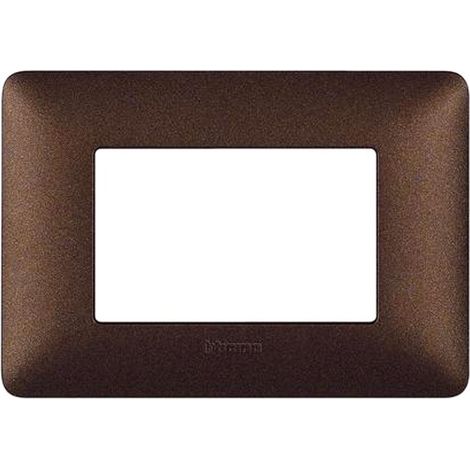 Bticino placca 3 moduli marrone caffè serie matix am4803tgg