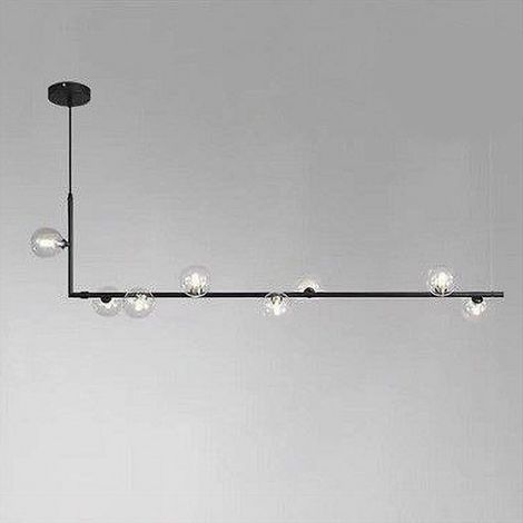 TrAdE Shop Traesio - Lampadario 8 Sfere G9 In Vetro Da Soffitto In Metallo Nero Design Moderno 71621 - (1/5)