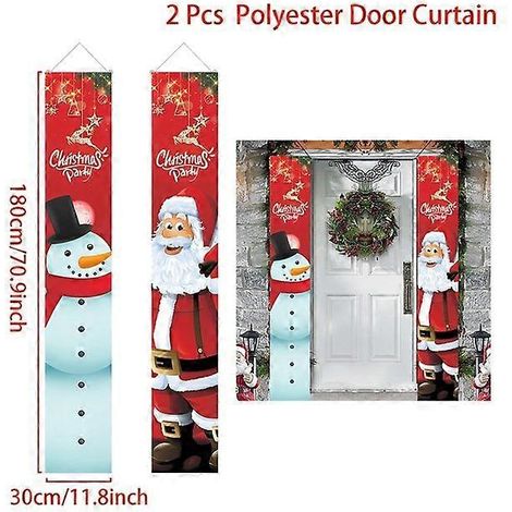 Décoration de porte de Noël - Bannière Joyeux Noël - Décoration murale - Ornement de Noël à suspendre - Cadeau de Bonne Année xS0321-402 (1/5)