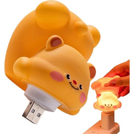 Bärenlampe mit Sprachsteuerung, USB-Anschluss, 7 Farben, dimmbar, ideal als Nachttischlampe für Kinderzimmer oder Babyzimmer.