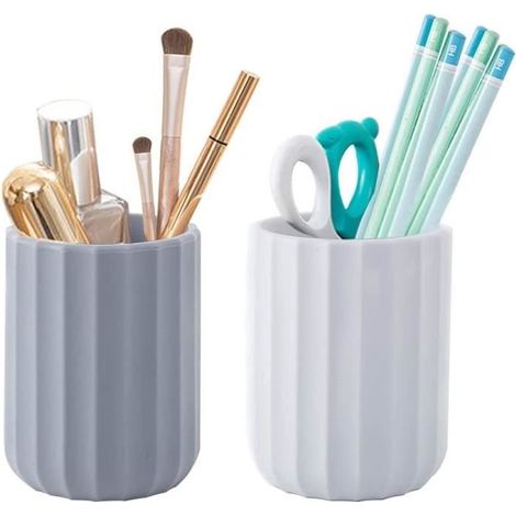 Pot a Crayon 2 Pièces Rangement pour Bureau Porte Pinceau de Maquillage Pen Support.