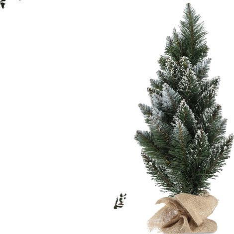 Albero di Natale alto 50 cm, realizzato in pellicola di PVC, con base in iuta, dal design realistico e facile da montare. (1/5)