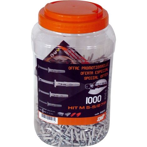 Bidon 1000 Chevilles Spit Hitm 5x25 Cheville à Expansion Pour Matériaux Creux Et Pleins - Spit