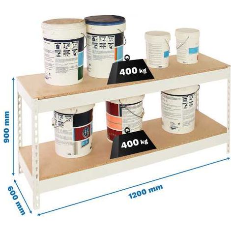 Estanteria 900x1200x600 ECOFORTE 1206/2 CHIPBOARD 900 BLANCO/MADERA marca SIMONRACK (1/2)