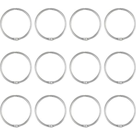 Duschvorhangringe, Haken, rostfreie Duschvorhangringe, runde, sturzsichere Duschvorhangringe, Silber (1/4)