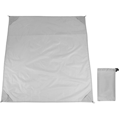 Couverte de poche extérieur tapis pique-nique imperméable toile Oxford plage anti-sable gris 150x200cm (1/5)