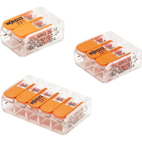 Boîte WAGO panaché 50 bornes - 30 x 2, 15 x 3, et 5 x 5, connecteur électrique rapide (1/5)