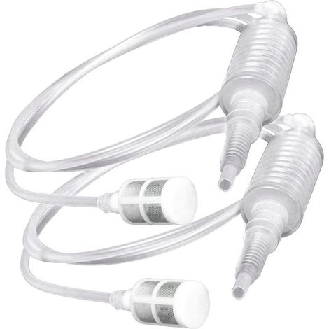 Lot de 2 tubes de filtre pour siphon de brassage manuel pour fabrication de vin, pompe à vin, bière, outil de brassage, taille environ 2 m (1/5)