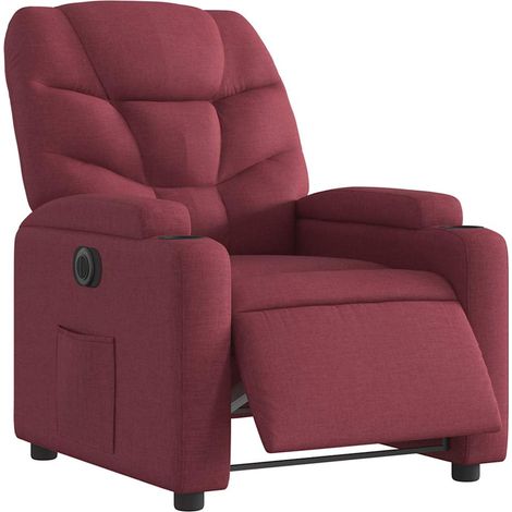 vidaXL Poltrona Elettrica Reclinabile Rosso Vino in Tessuto