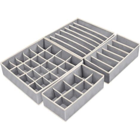 FENOPLASTICAOrganisateur de tiroir pliable Non tissé, rangement de sous-vêtements, soutien-gorge chaussettes, compartiment boîte de rangement, séparateurs de vêtements, gain de place (1/5)