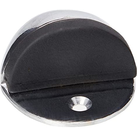 Merriway BH01656 Arresto Ferma-Porta, Sezione Ovale, Montaggio a Pavimento, Finitura Cromata, Bianco, 50 mm (1/4)