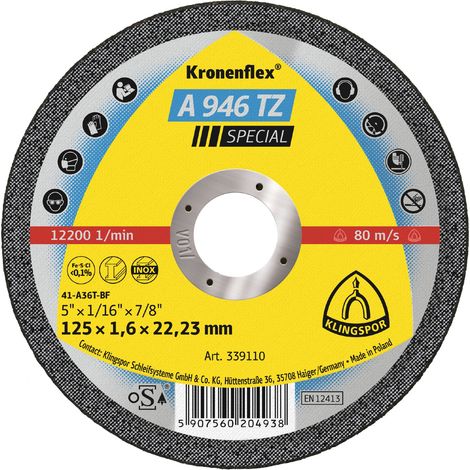 25 Stück Trennscheibe A946TZ 125 x 1,6 mm gerade Klingspor (1/5)