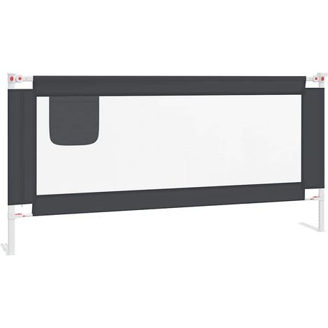 vidaXL Barandilla de seguridad cama de niño gris oscuro tela 190x25 cm (1/2)