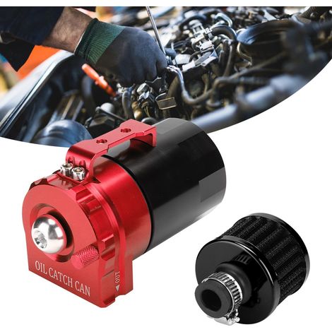 Réservoir de récupération d'huile moteur 300 ml pour voiture, filtre à air et à huile, accessoire universel (rouge et noir)