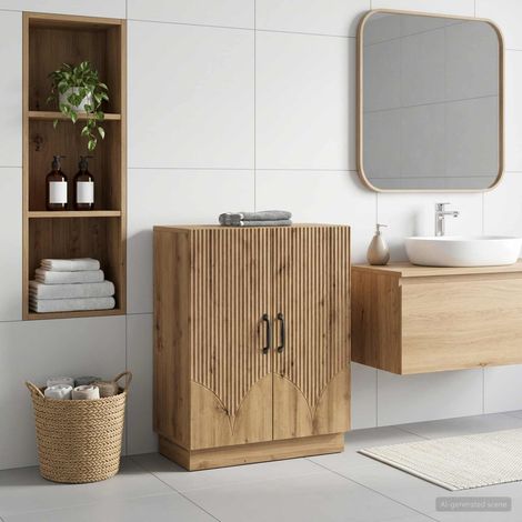 vidaXL Bathroom Storage Cainet HOORN Artisan Oak 59.5 x 31 x 77 cm (1/5)