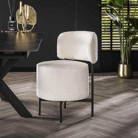 Industrial swivel Dining chair Vibe Boucle White (1/3)