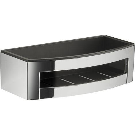 GEDY Zante porta oggetti doccia rettangolare a parete nero cromato codice prod: 0000A7184300000 (1/3)