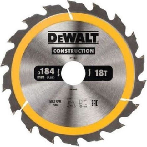 Lame De Scie Circulaire - 184 X 30 Mm - 18 Dents - Carbure - Pour Bois Y Compris Bois Cloué - 1 Pièce