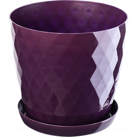 KADAX Blumentopf, Ein Topf für Blumen mit Untersetzer, 25cm, Violett (1/5)