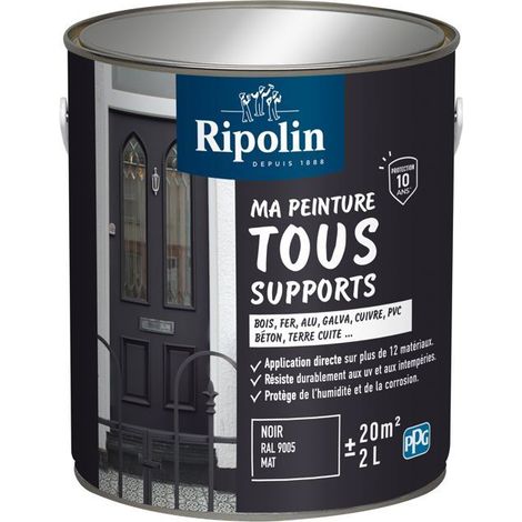 Mehrzweckfarbe - Schwarz - RAL 9005 - Matt - Ripolin - 2L