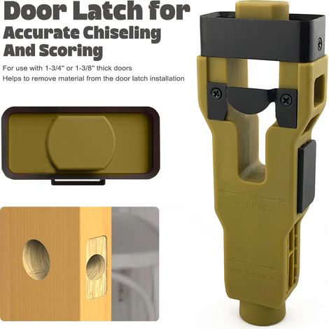 Outil pour positionner l'assemblage à tenon et mortaise d'une gâche de serrure de porte, gabarit pour rainurer les poignées de porte en bois, jeu d'outils pour rainurer les serrures de porte (1/5)