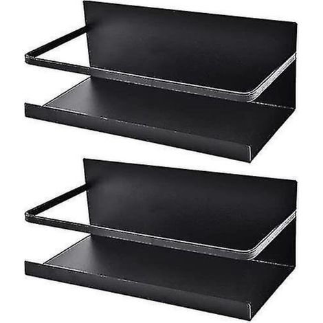 Magnetisches Gewürzregal für den Kühlschrank, Aufbewahrung für Gewürze und Würzmittel, schwarz (1/5)