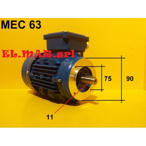 0,18 - 0,11 KW Mec 63 2800-900 Giri Motore Elettrico Trifase 2 Velocità B14 Flangiato