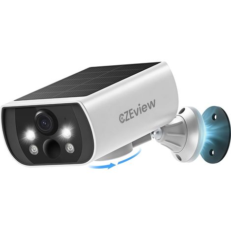 3K 5MP Caméra Surveillance WiFi Extérieure sans Fil Solaire Montage Magnétique, Batterie, 300° Rotation, Détection de Personnes, Vision Nocturne Couleur, Audio Bidirectionnel, IP65 (1/5)
