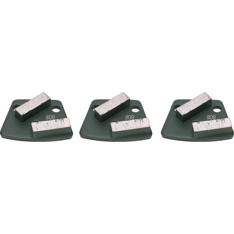 3 Stück Diamantschleifschuhe, trapezförmig, für aggressives Schneiden von Betonböden, 2 lange Zähne, grün, 80 (1/5)