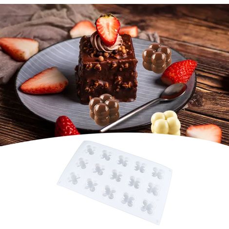 Silikonform mit 15 Mulden für Mini-Würfel-Mousse-Törtchen (1/5)