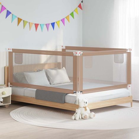 Barrière de lit pour enfant, taupe, 200 x 25 cm, tissu