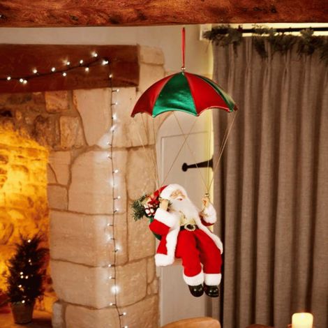 60cm Hanging Parachuting Santa Christmas Decoration (1/2)