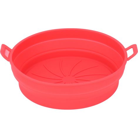 Silikoneinsatz für zusammenklappbare Fritteuse, hitzebeständig, 21 cm Durchmesser, rot, lebensmittelecht (1/5)