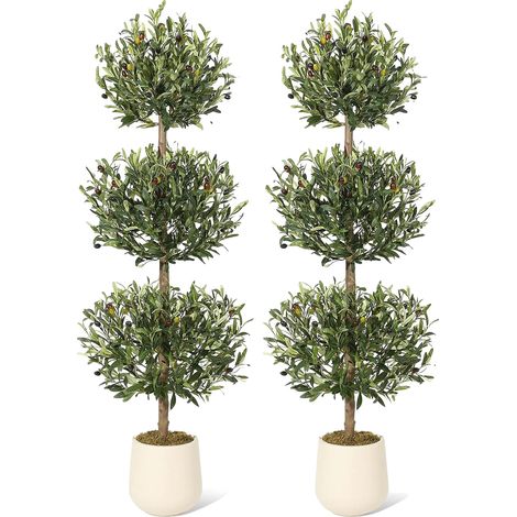 Olivier Artificiel, Apparence Réaliste, Résistant aux UV, 2pcs (1/2)
