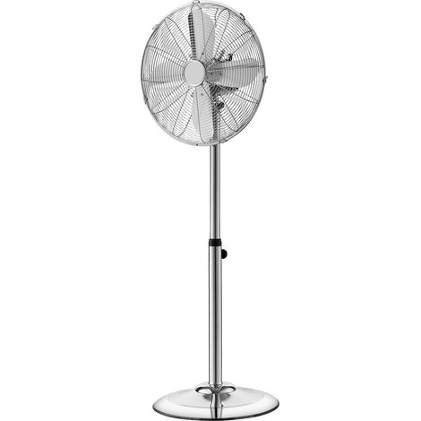 Ventilateur sur pied industriel 40 cm, 1450 CFM, oscillant 75°, 3 vitesses, hauteur réglable, poignée, métal, usage commercial, garage, atelier, maison, argenté (1/5)